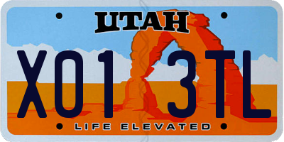 UT license plate X013TL