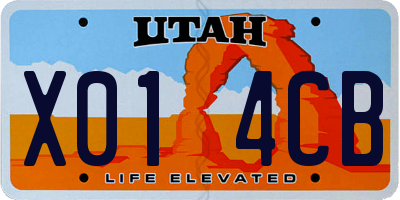 UT license plate X014CB
