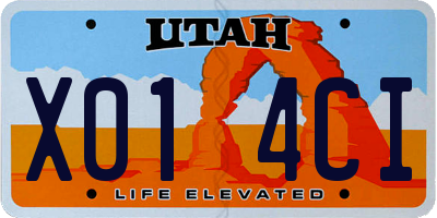 UT license plate X014CI
