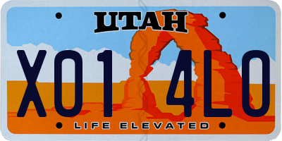 UT license plate X014LO