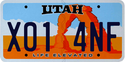 UT license plate X014NF