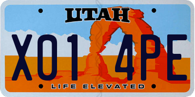 UT license plate X014PE