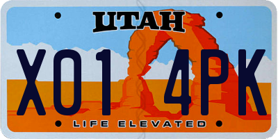 UT license plate X014PK