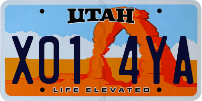 UT license plate X014YA