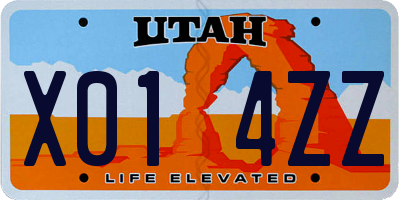 UT license plate X014ZZ