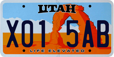 UT license plate X015AB