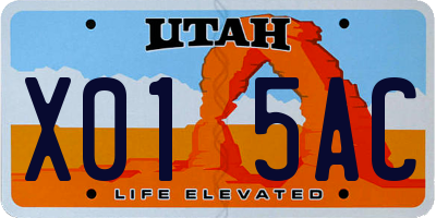 UT license plate X015AC