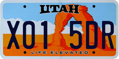 UT license plate X015DR