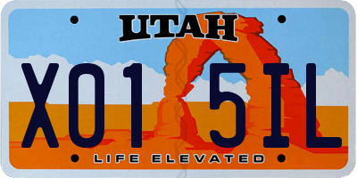 UT license plate X015IL
