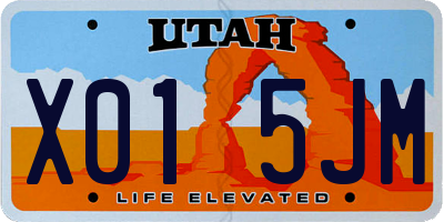 UT license plate X015JM