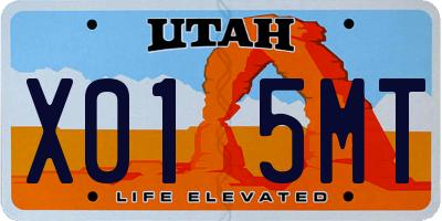 UT license plate X015MT