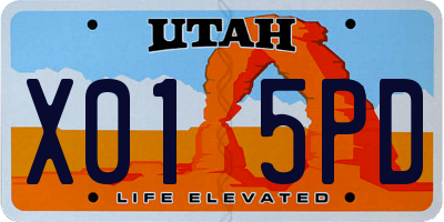 UT license plate X015PD