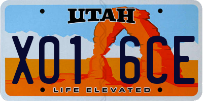 UT license plate X016CE