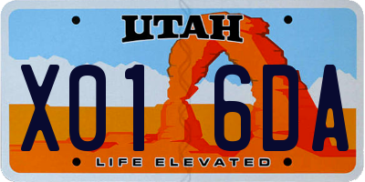UT license plate X016DA