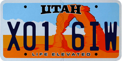 UT license plate X016IW