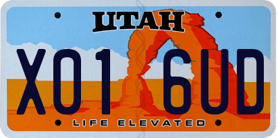 UT license plate X016UD
