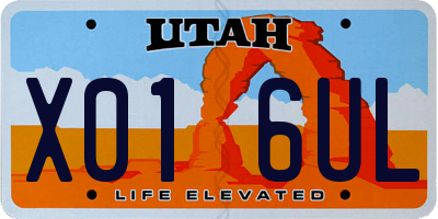 UT license plate X016UL