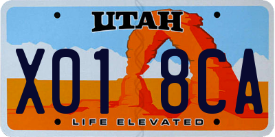UT license plate X018CA