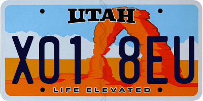 UT license plate X018EU