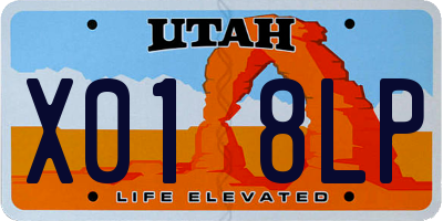 UT license plate X018LP