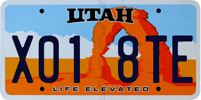 UT license plate X018TE