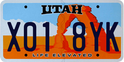 UT license plate X018YK