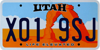 UT license plate X019SJ