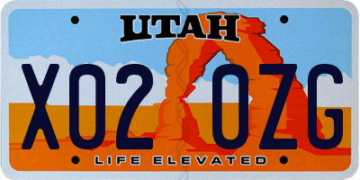 UT license plate X020ZG