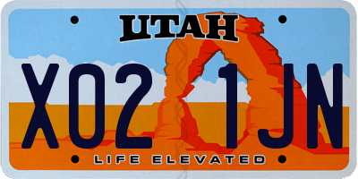 UT license plate X021JN