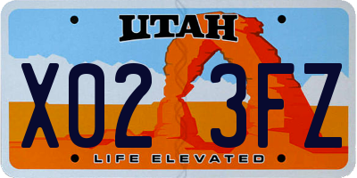 UT license plate X023FZ