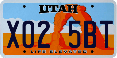 UT license plate X025BT