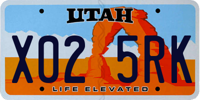 UT license plate X025RK