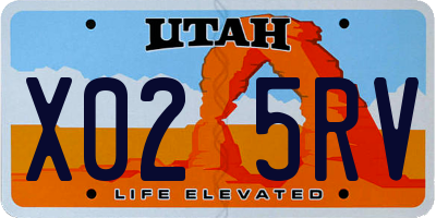 UT license plate X025RV