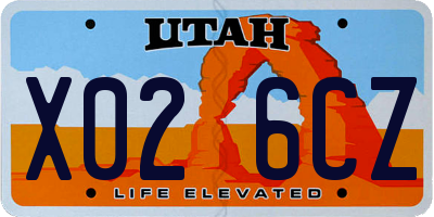 UT license plate X026CZ
