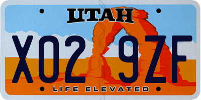 UT license plate X029ZF