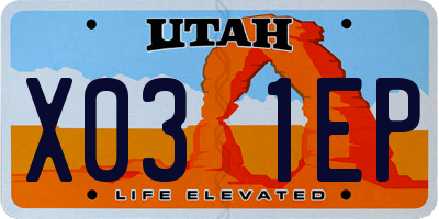 UT license plate X031EP