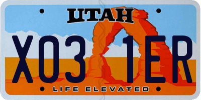 UT license plate X031ER
