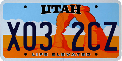 UT license plate X032CZ