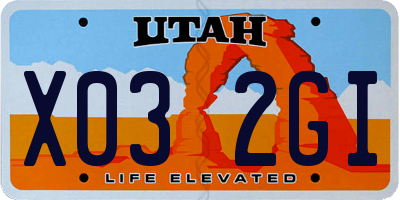 UT license plate X032GI