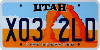 UT license plate X032LD