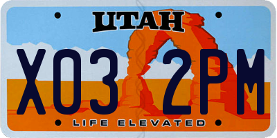 UT license plate X032PM