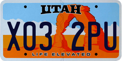 UT license plate X032PU
