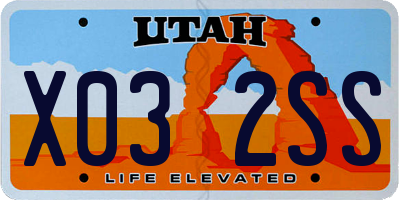 UT license plate X032SS