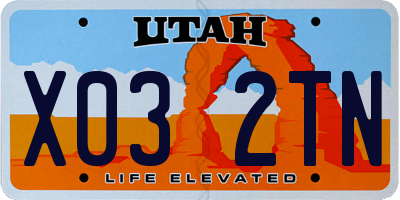 UT license plate X032TN