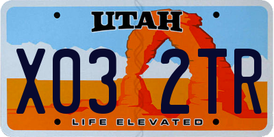 UT license plate X032TR