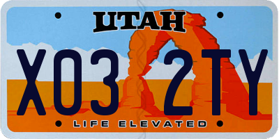 UT license plate X032TY