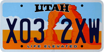 UT license plate X032XW