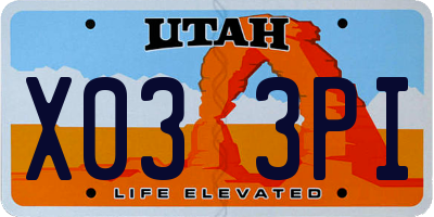 UT license plate X033PI