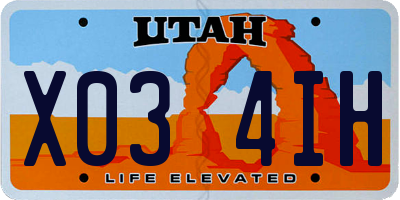 UT license plate X034IH