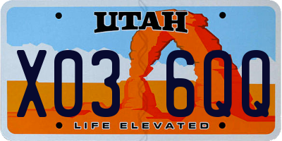 UT license plate X036QQ